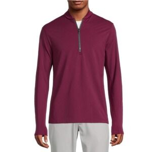 GREYSON Mens‎ Siasconset Solid Quarter Zip Pullover Maroon Golf Size Small